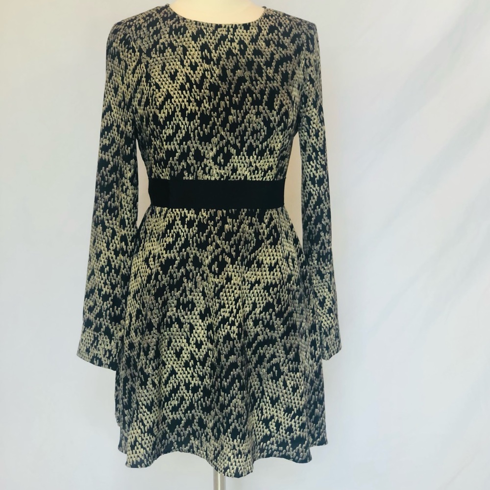 ALTAR’D STATE Black Print Long Sleeve Dress Sz L